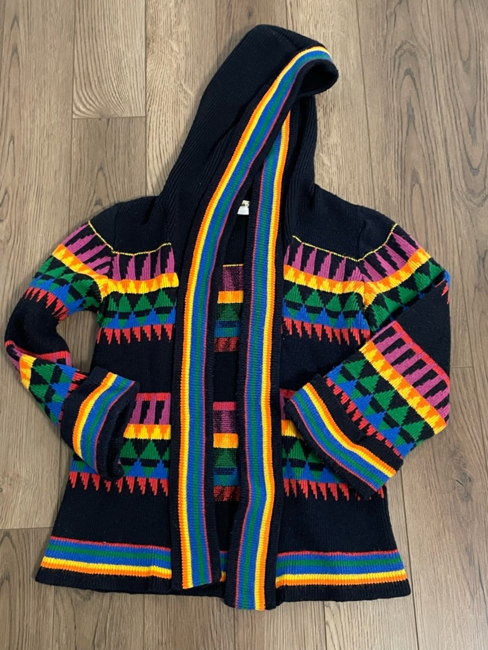 Vintage Joseph Magnin Cardigan Multi Color Wool Blend‎ Womens Small